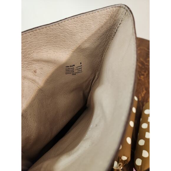 Freebird by Steven Sun Boots Womens Size 8 Brown Leather Woven Aztec Knee High - Picture 8 of 9